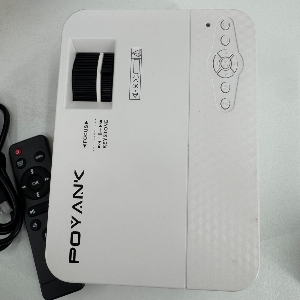 Poyank Model TP-01 White Wireless Mini Projector with Remote - NEW OPEN BOX