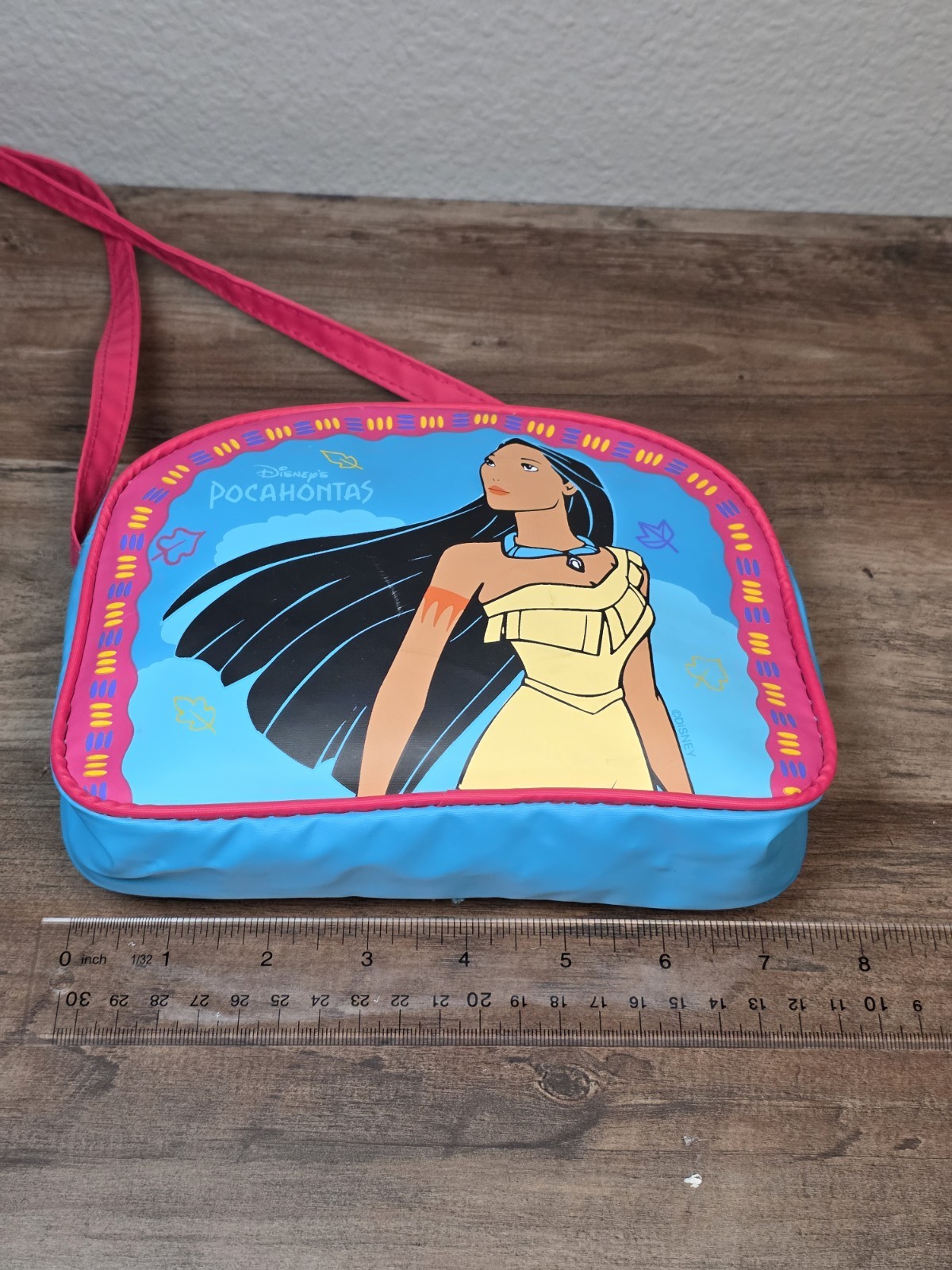 Vtg 90s DISNEY Pocahontas Kids Purse Bag Princess Vinyl By Pyramid Toy Costume