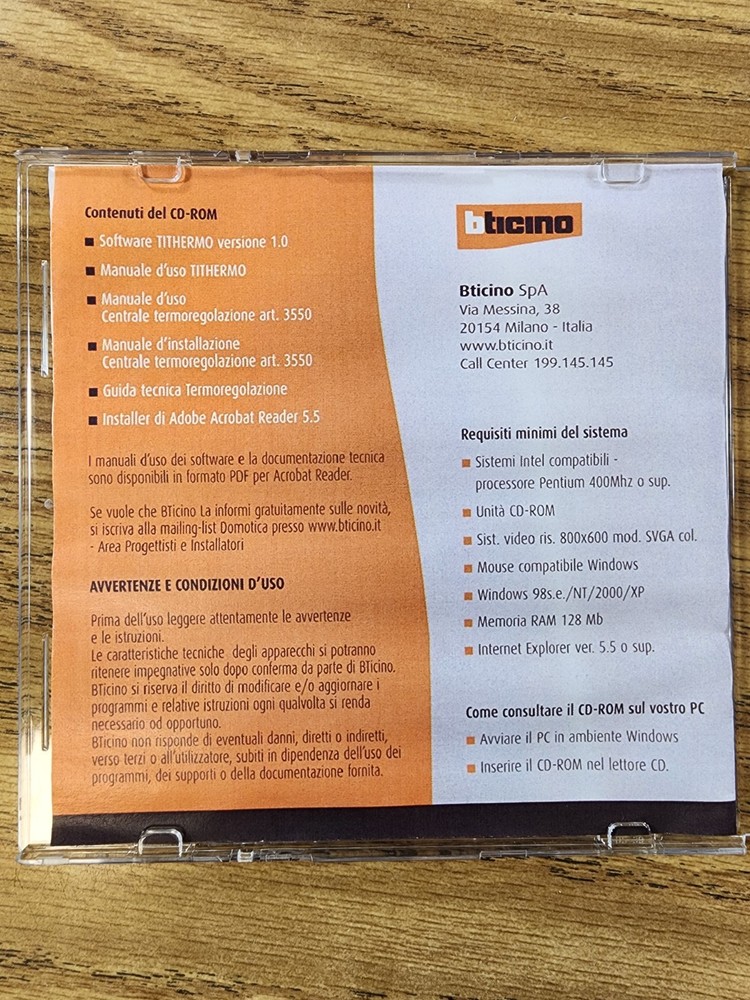 Bticino temperature regulation control unit 3550 Living