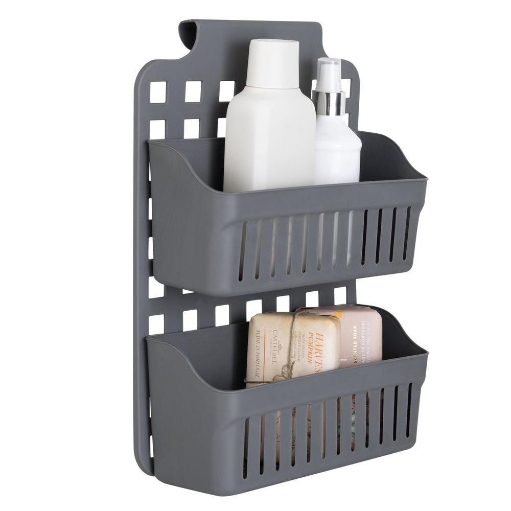 2 Tier Over The Cabinet Caddy  Grey