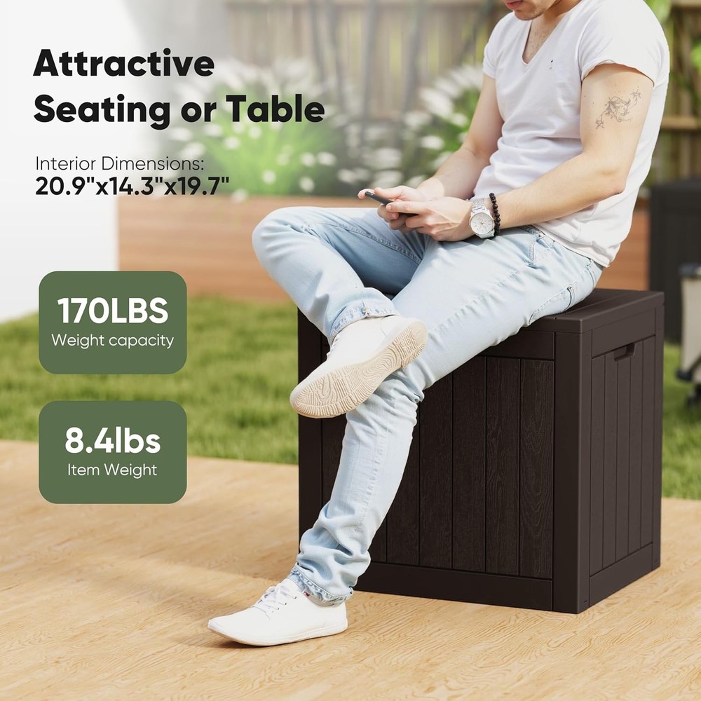 Deck Box NEWBULIG, 31 Gal Lockable Weatherproof