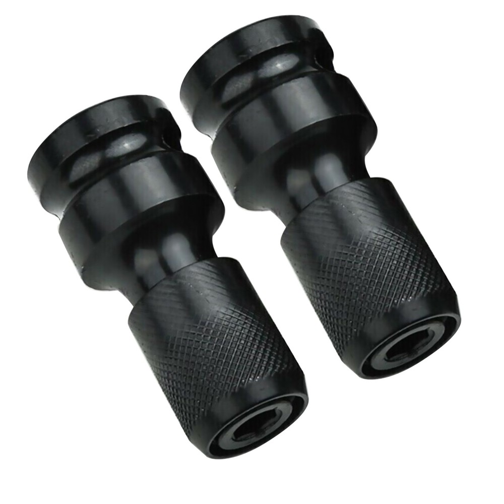 2Pcs/Set 1/2" Square Drive to 1/4" Hex Socket Adapter Converter Chuck Adapter