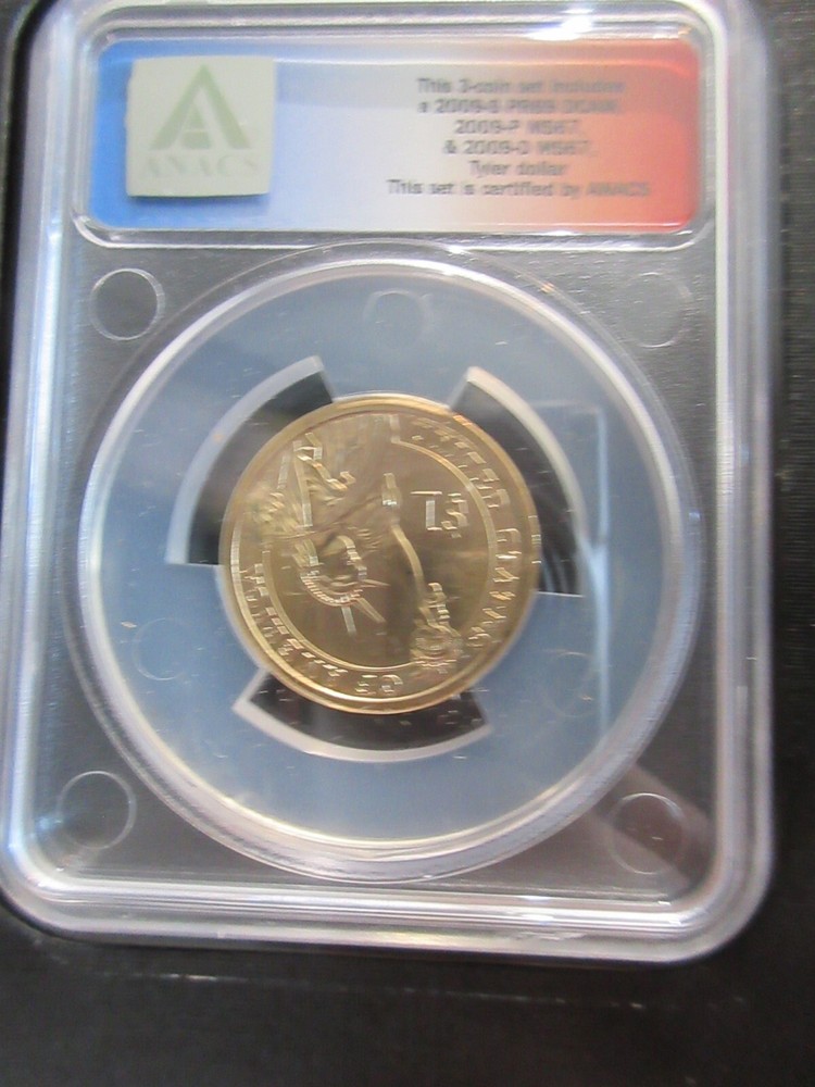 US Mint 2009-D John Tyler Presidential Dollar Program ANACS MS67