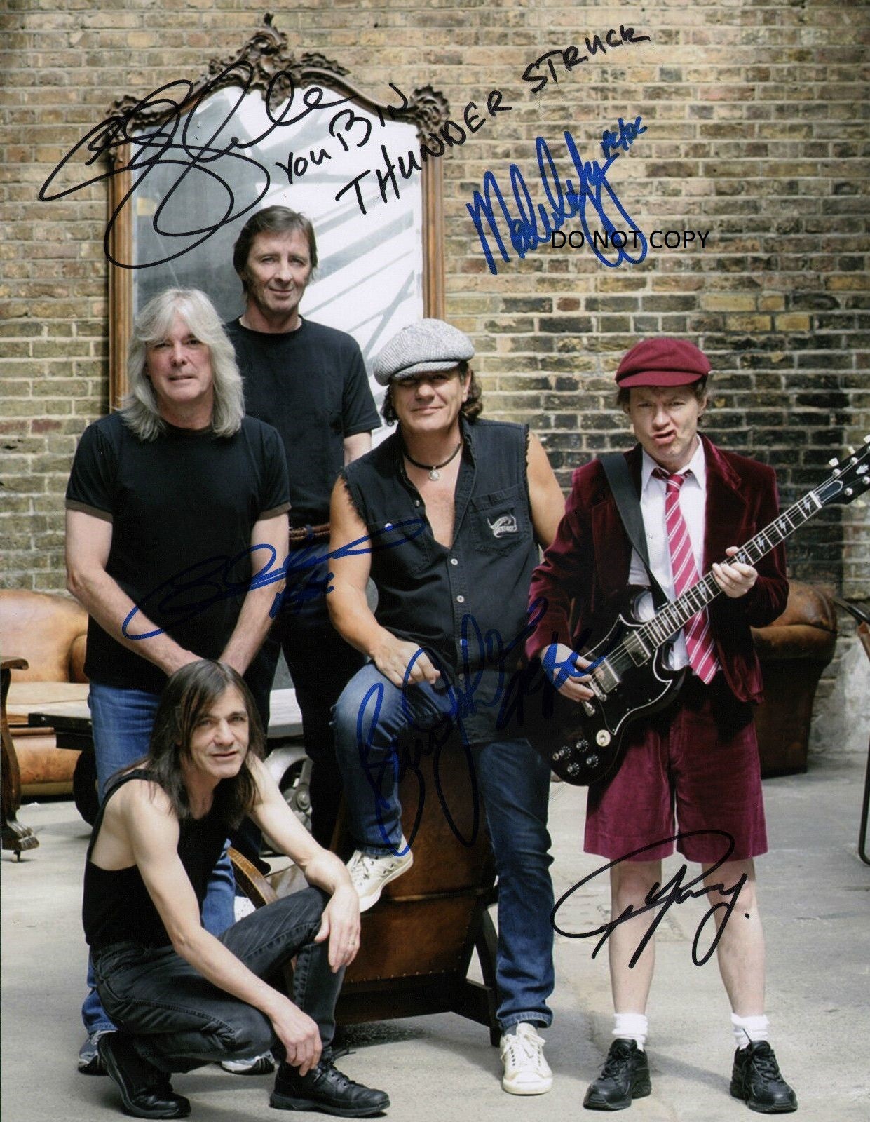 AC/DC - FULL BAND Autographed Signed 8x10 Reprint Photo Angus Young #2 !!