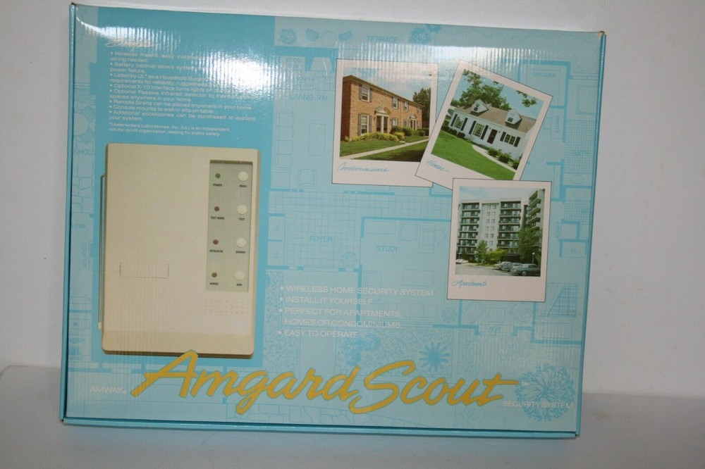 Amway Amgard Scout Model: E-8079 Complete Set Wireless Security Alarm System