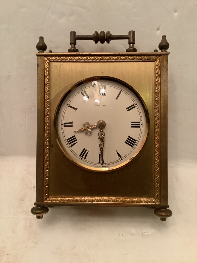 Vintage Germany Kienzle Automatic Brass Table  Clock. Works Fine.