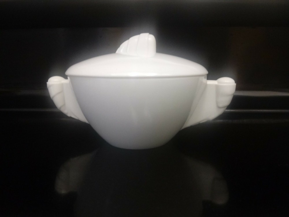 Art Deco White Sugar Bowl