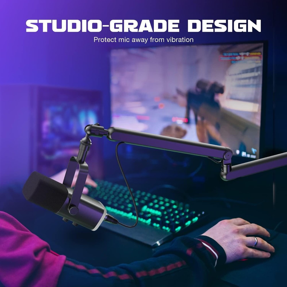 Versatile Adjustable Microphone Boom Arm for Podcasts, Gaming & Video Creation