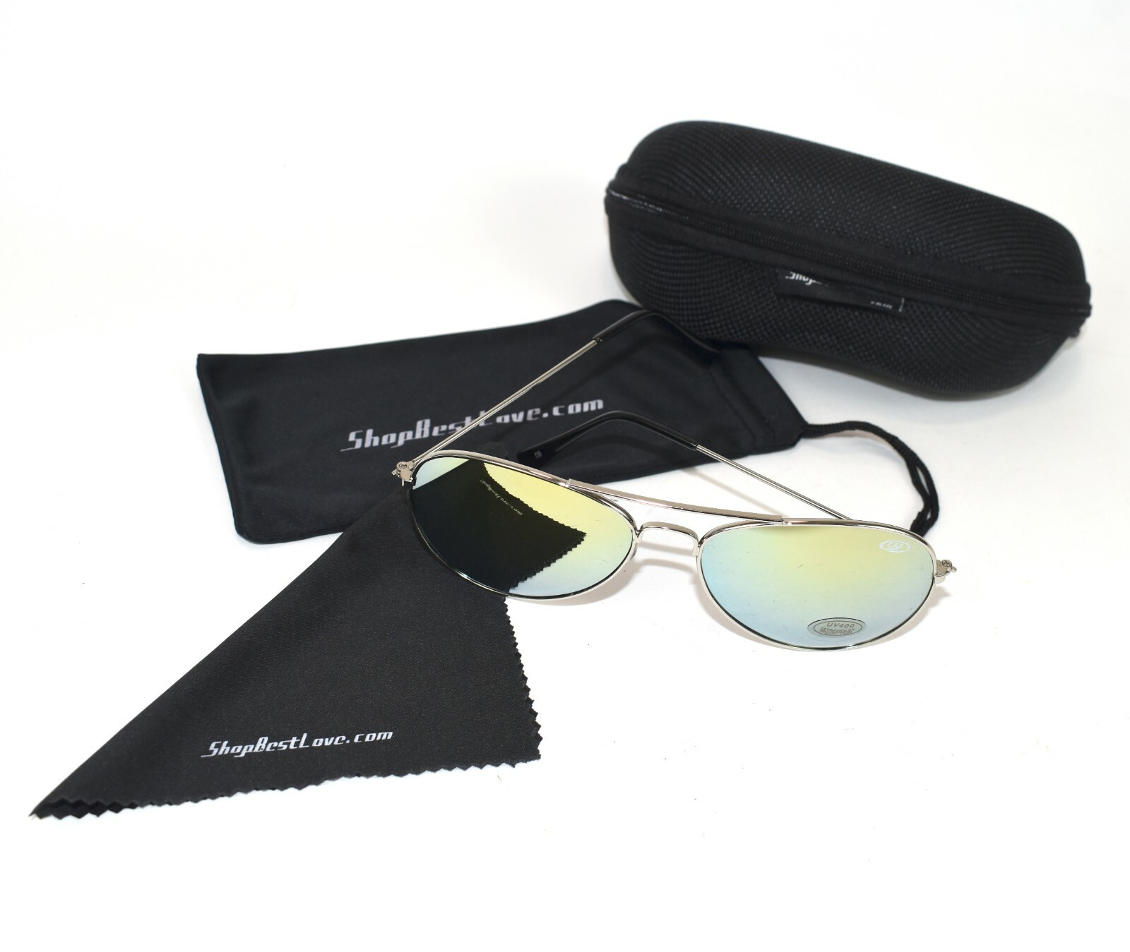 One Way Mirror Aviator Sunglasses * UV400 * Shatter Resistant * unisex * Yellow
