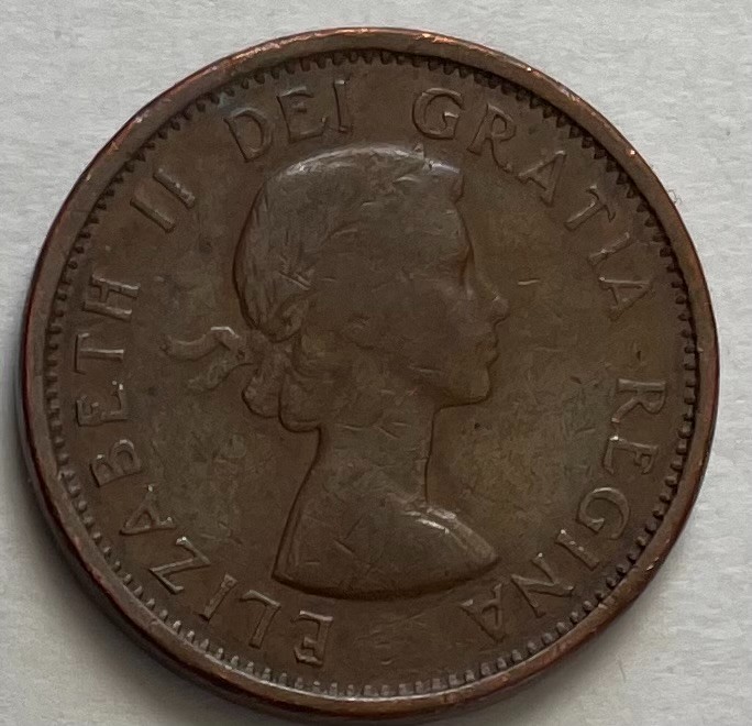 Canada 1 Cent 1958 - Maple Leaf - Young Queen Elizabeth II