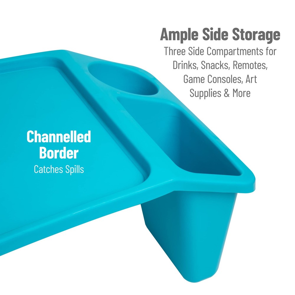 Lap Desk, Portable Activity Tray with Side Storage, Stackable Plastic Desk fo...