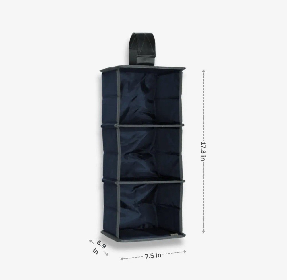 Hanging organizer for 3 mini storage cubes