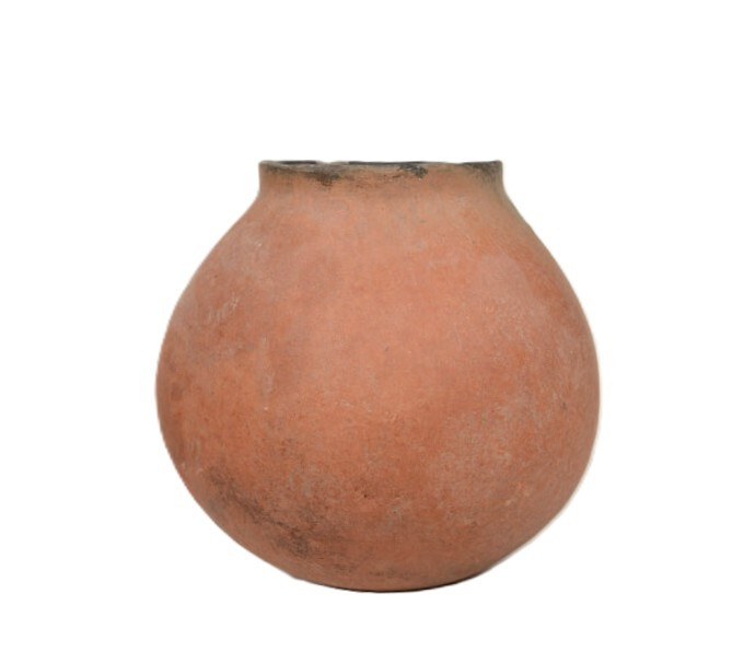 Prehistoric Pottery Jar: Salado Redware A.D. 1200-1350 4.5" H x 5.5" D