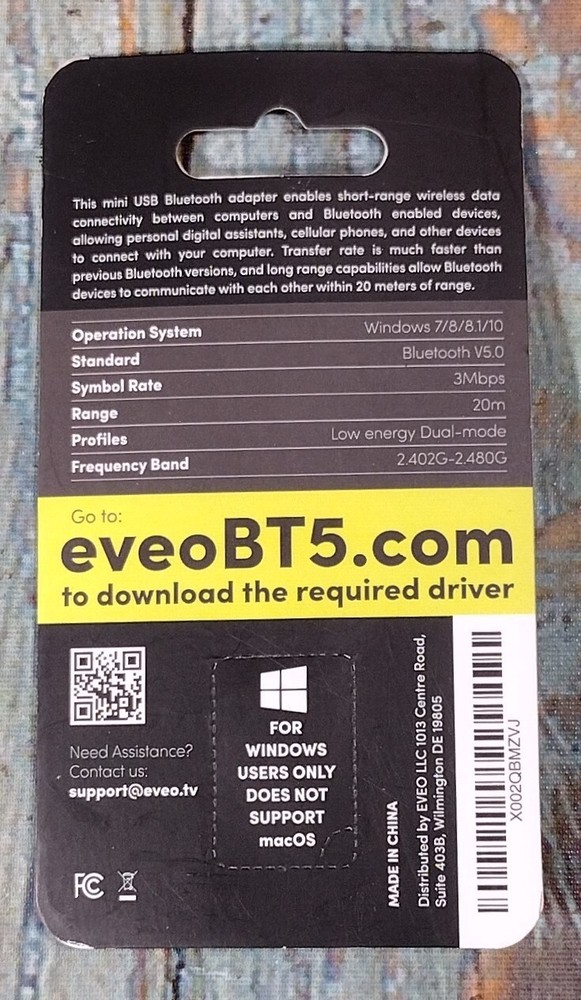 Eveo Bluetooth 5.0 Dongle - NEW