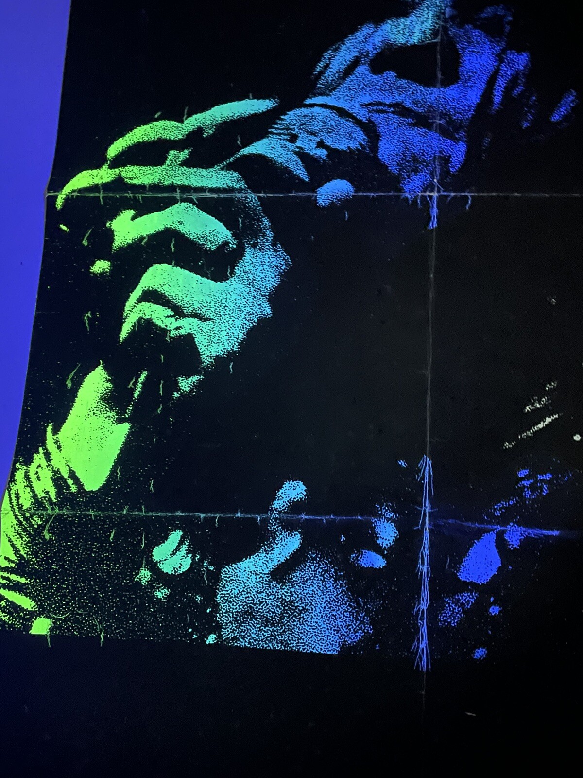 Janis Joplin Poster Vtg Psychedelic Blacklight Woodstock 33" x 21" Pin Up Hippie