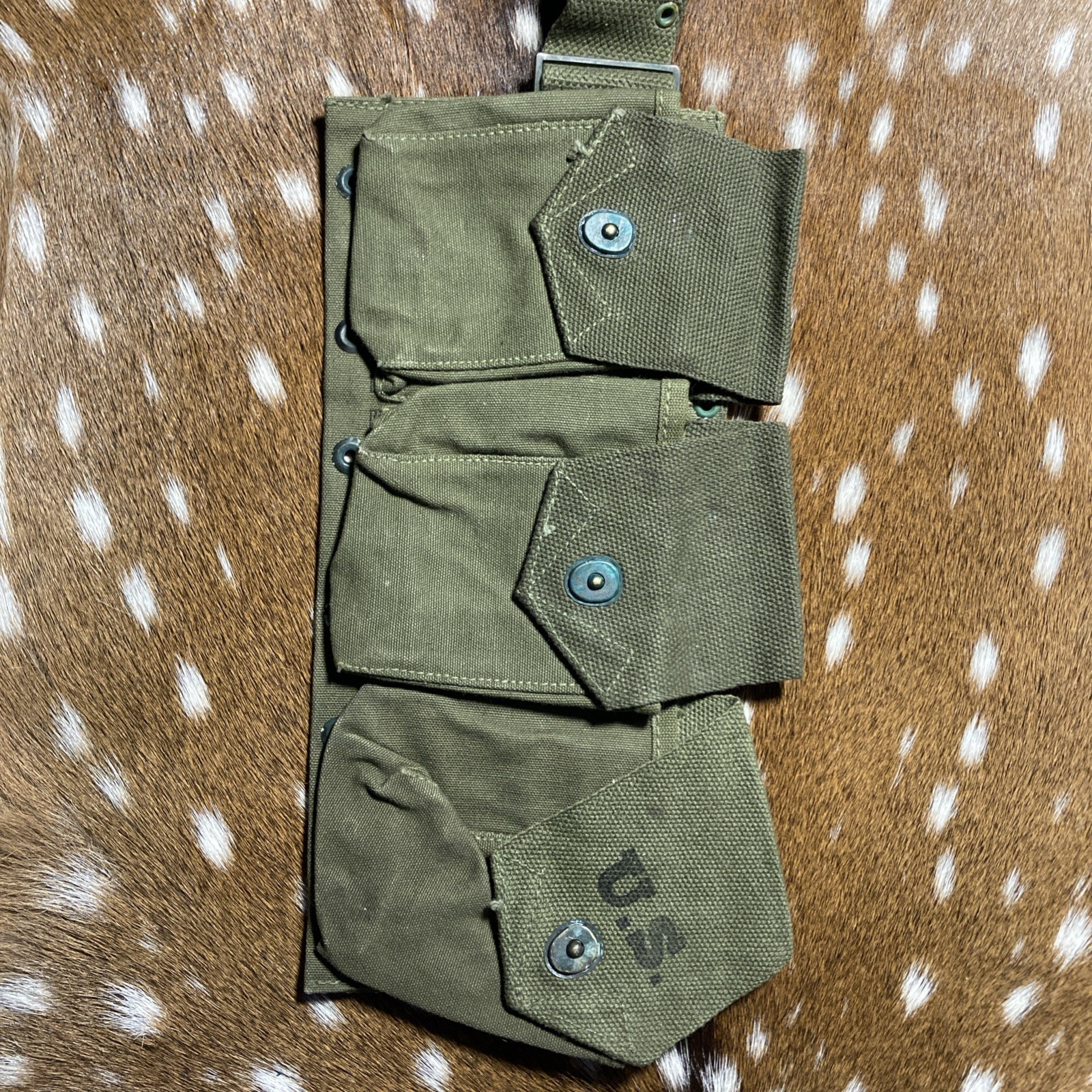 WWII Era US Army M1937 BAR Magazine Belt - Original Nice Condition JQMD-51