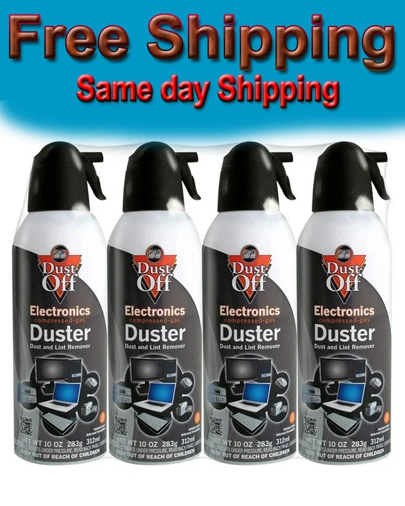 Falcon Dust-Off Electronics Compressed Gas Duster, 10oz - 4 Pack