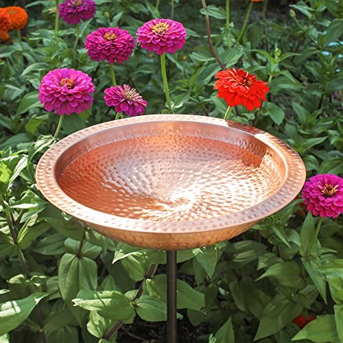 Achla Designs Hammered Solid Staked Birdbath Satin Copper