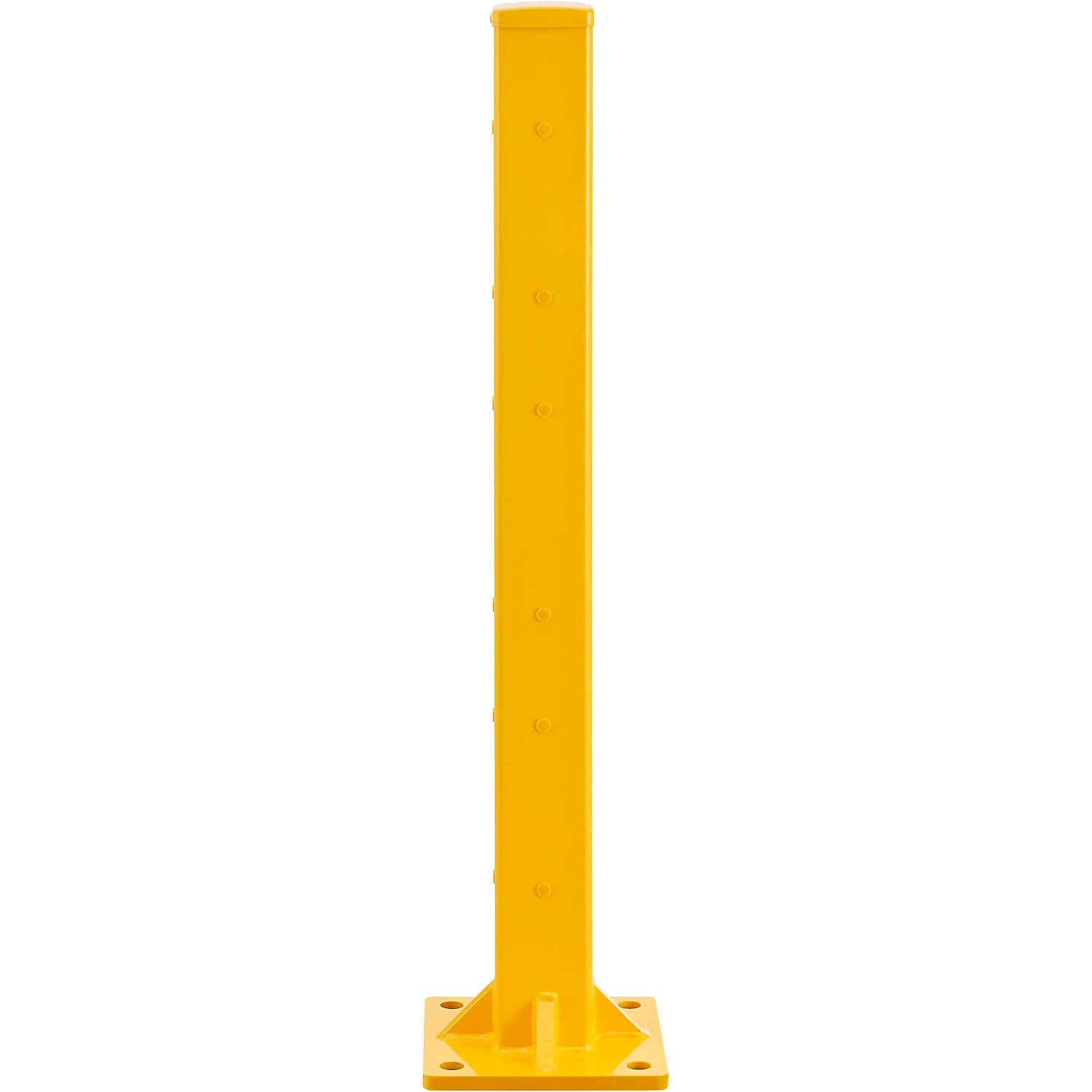 Global Industrial Bolt-On Steel Post for Double 3-Rib Guard Rail 42"H Yellow
