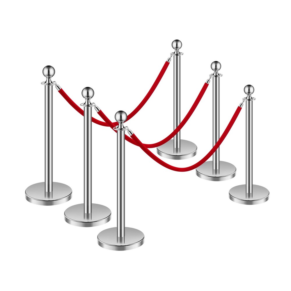 VEVOR 6Pcs Stanchion Posts Crowd Control Queue Barrier Sand Injection Base