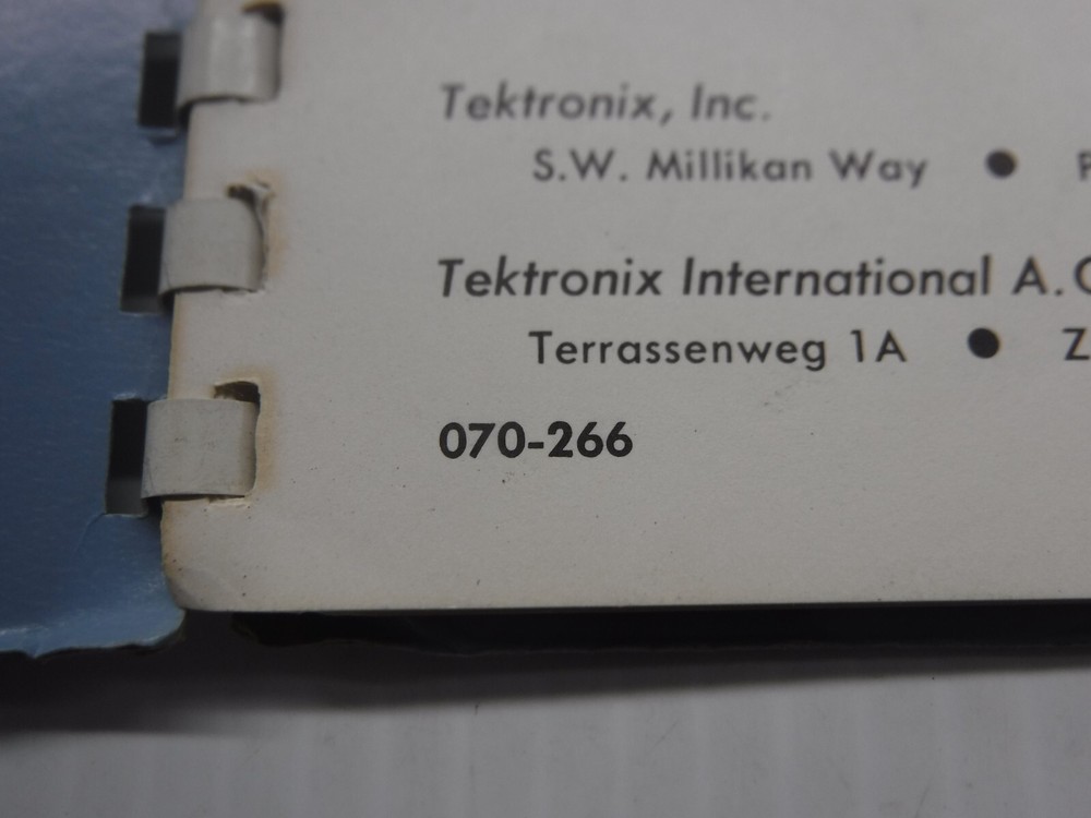 Tektronix 2A63 Type Plug-In Manual 070-266