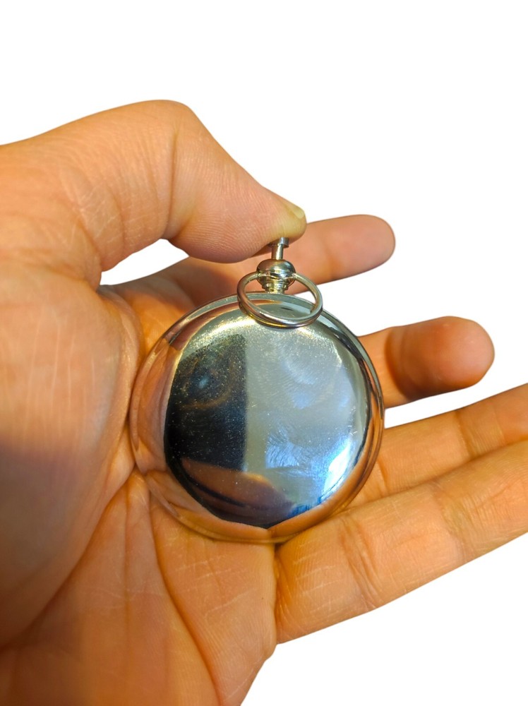 Vintage Style Silver Pocket Push Button steel Compass