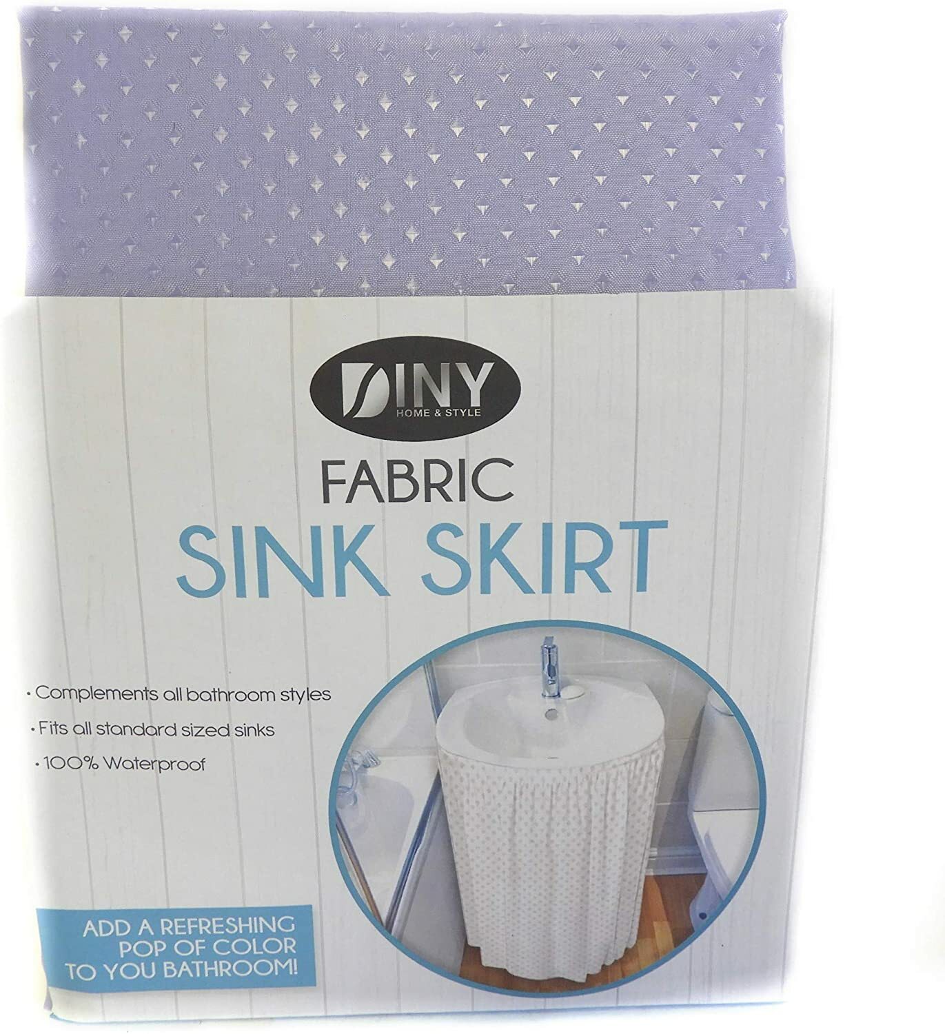 Fabric Sink Skirt Diamond Stitch Wraps Around The Sink Self Stick USA Seller