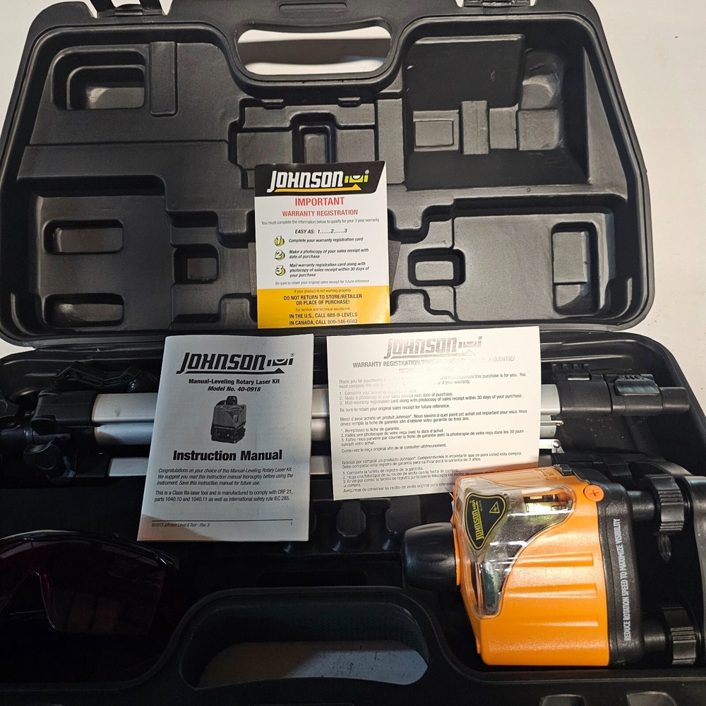 Johnson Manuel Leveling Rotary Laser Kit Model No. 40-0918