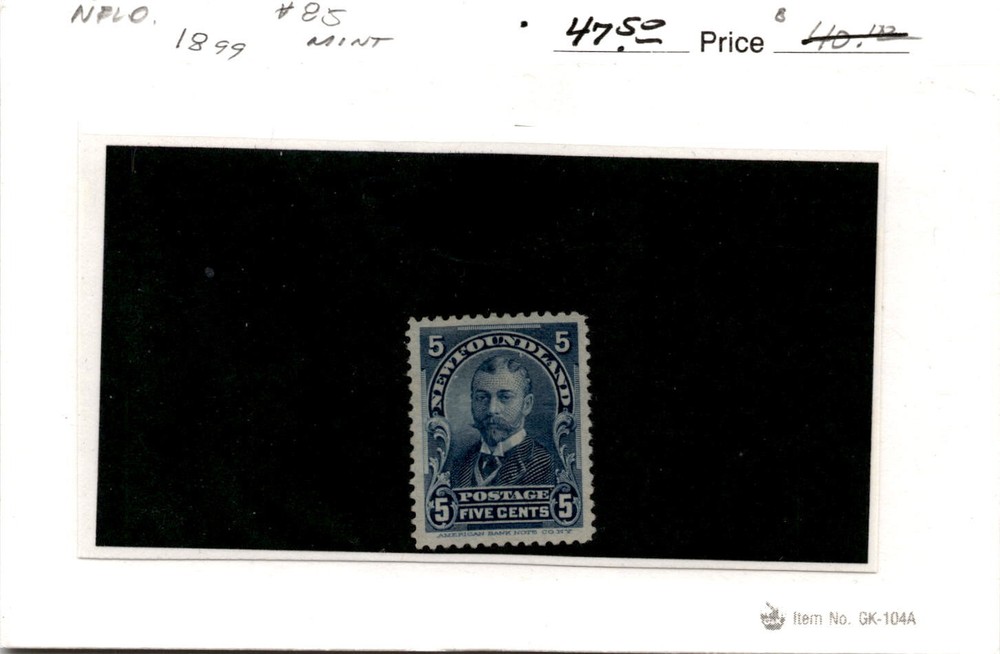 Newfoundland, Postage Stamp, #85 Mint Hinged, 1898 (AC)