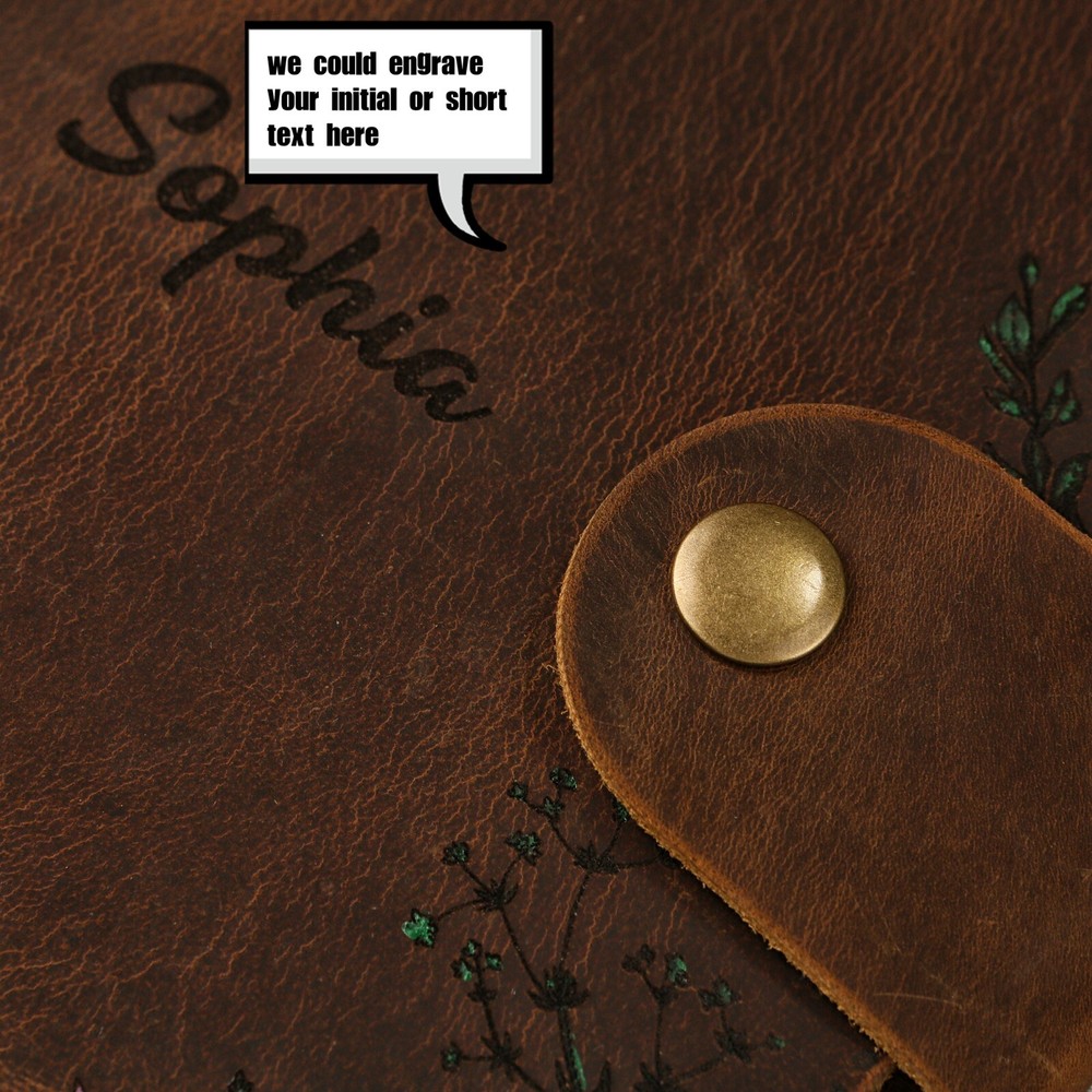 Leather A5 binder planner, Personalized leather journal notebook, leather gift