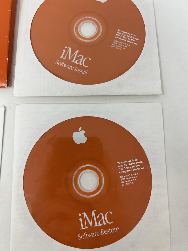 1999 Apple Macintosh iMac Software Install, Restore & Discs Bundle OS