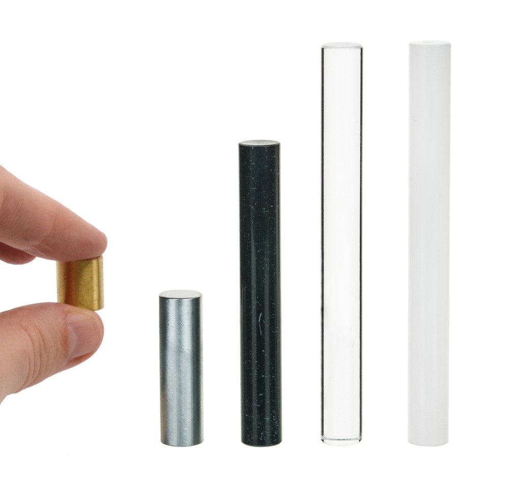 5pc Equal Mass Set - Aluminum, Brass, Nylon, Acrylic, PVC - Eisco Labs
