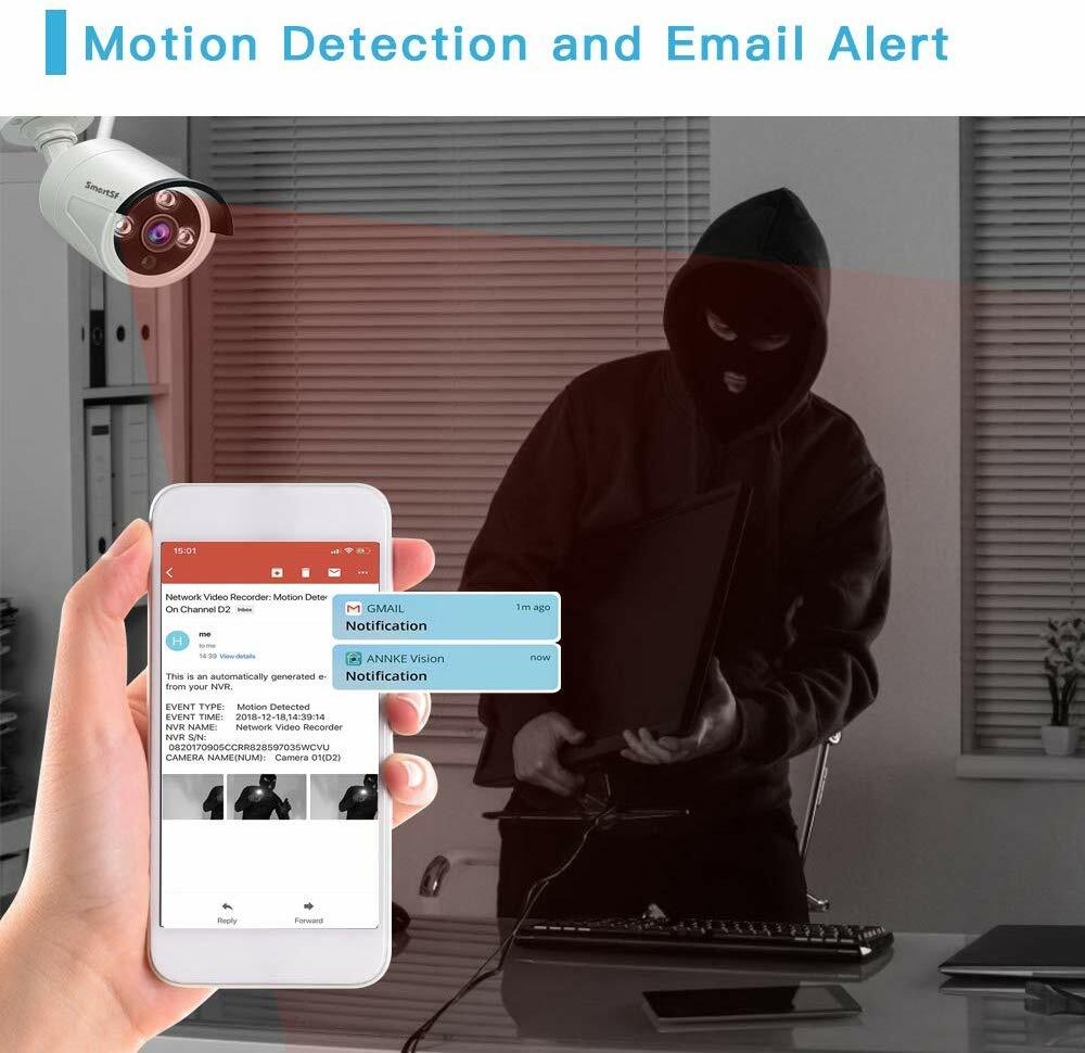 SmartSF 3MP Wireless Wifi Security Camera Audio Recording IP Security Camera