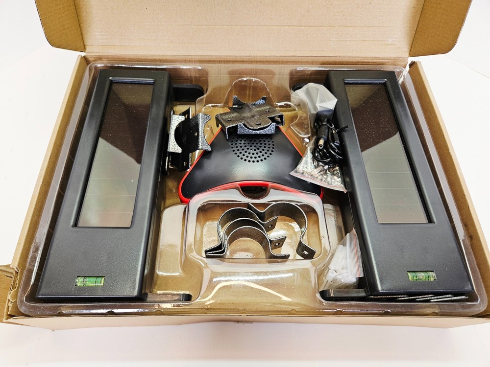 Open Box HTZSAFE Solar Powered Wireless Break-Beam Sensor System Alarm