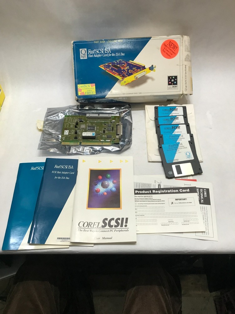 Open Box Q Logic Fast! SCSI ISA Host Adapter Card Bundle With Floppy - DW