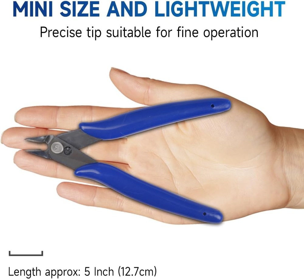 Precision Micro Flush Cutters - 5-Inch Angled Electronic Wire Blue(1pack)