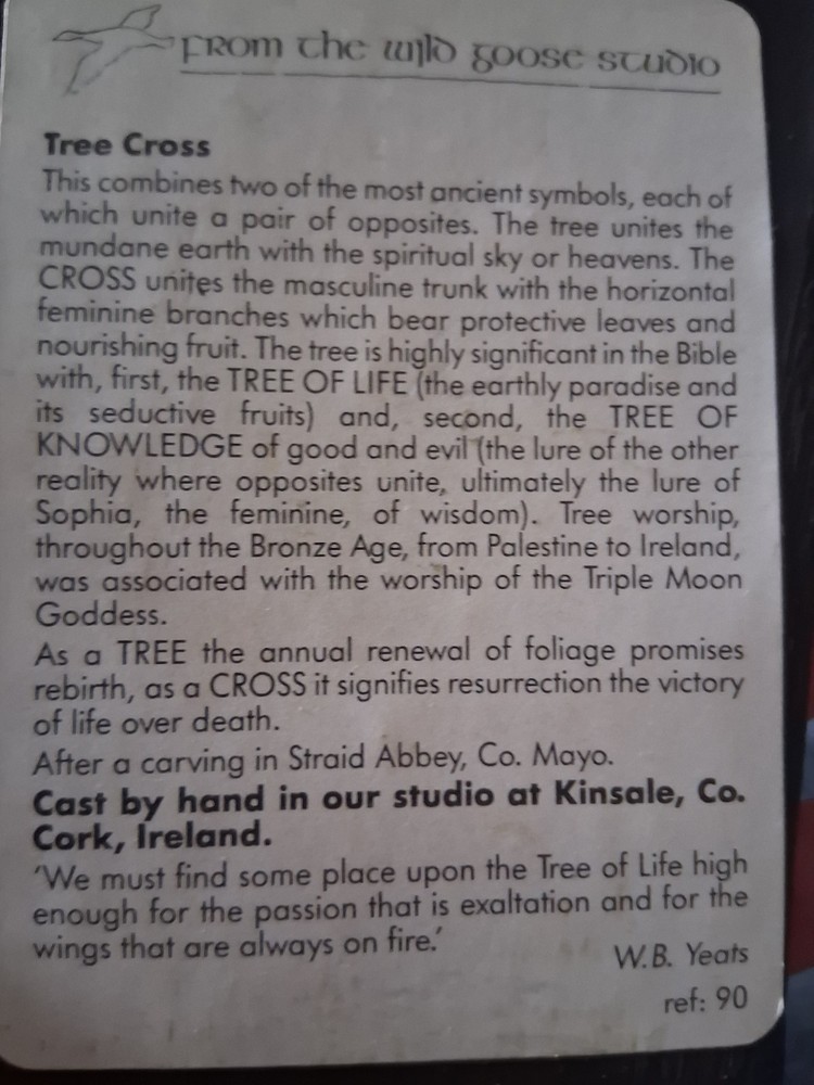 Irish Tree Cross Plaque
