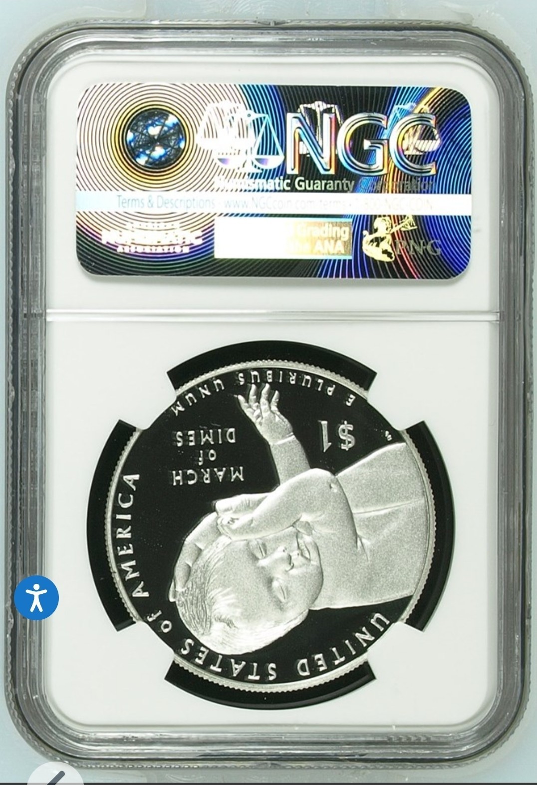 2015-W March of Dimes Silver Commemorative Dollar PF70 PCGS Mint State