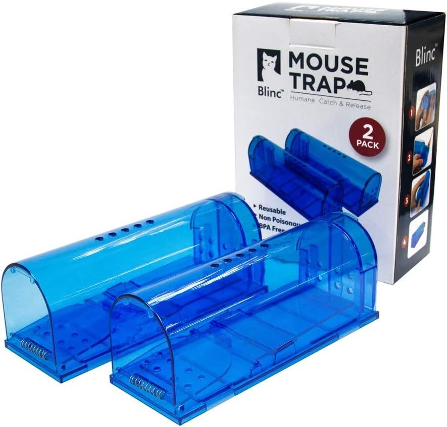 2-Pack Humane Mouse Trap - Safe, No-Kill, Indoor & Outdoor Use - Reusable & E...
