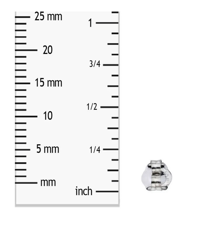 14K Solid White Gold Stud Earring Butterfly Backing Medium 1 Pair Value $69.00