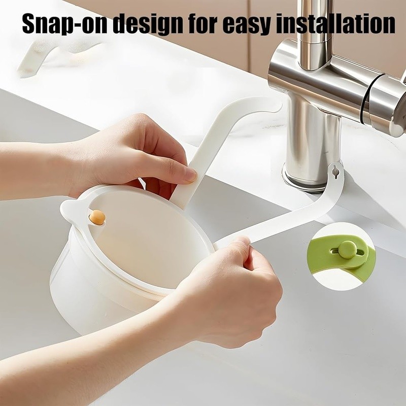 Touch Free Kitchen Sink Strainer Push Dump Efficient Drain Basket Storage Rack