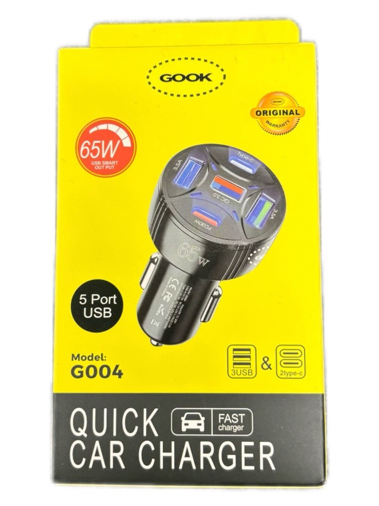 5 USB Port Super Fast Car Charger Adapter for iPhone Samsung Android Phone Lot