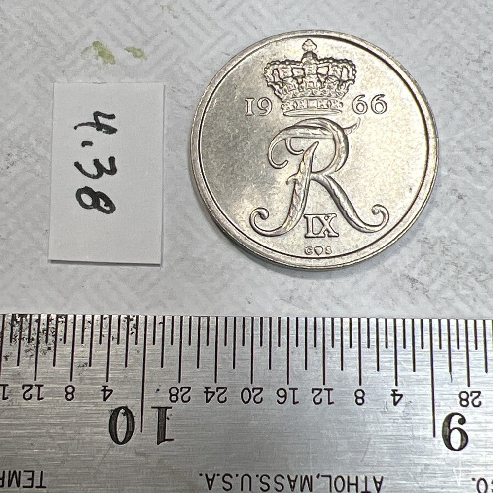 1966 Denmark 25 Ore - Coin