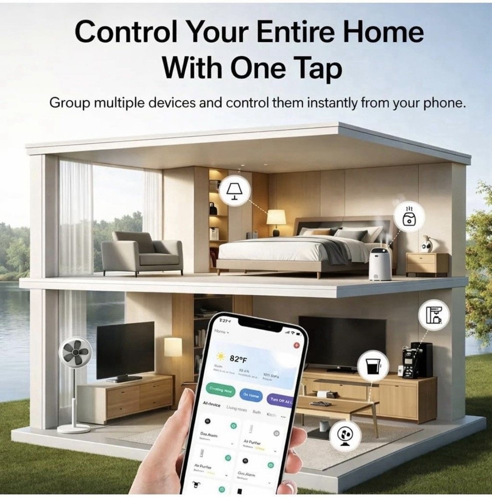 2 Pack Smart Plugs, WiFi Outlets Compatible with Alexa&Google