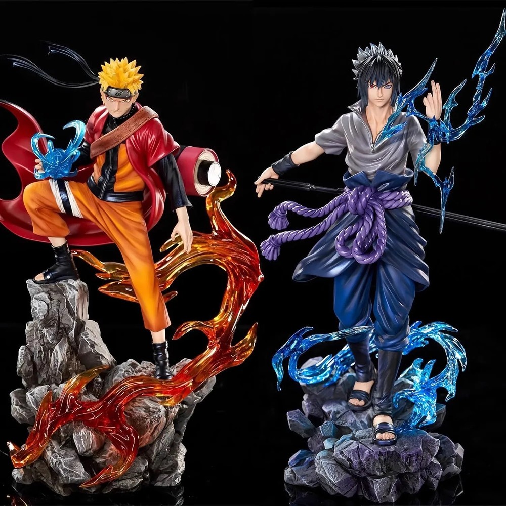 22cm Naruto Anime Figure Uzumaki Naruto Uchiha Sasuke Action Model Pvc Statue De