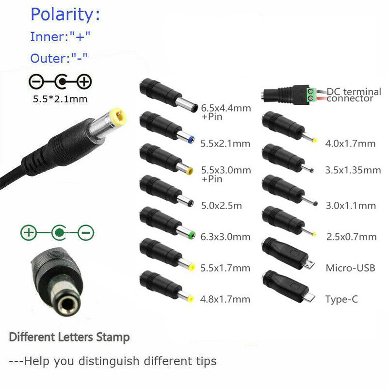 60W Power Supply Adjustable Variable Voltage DC 3V~24V Universal AC/DC Adapter