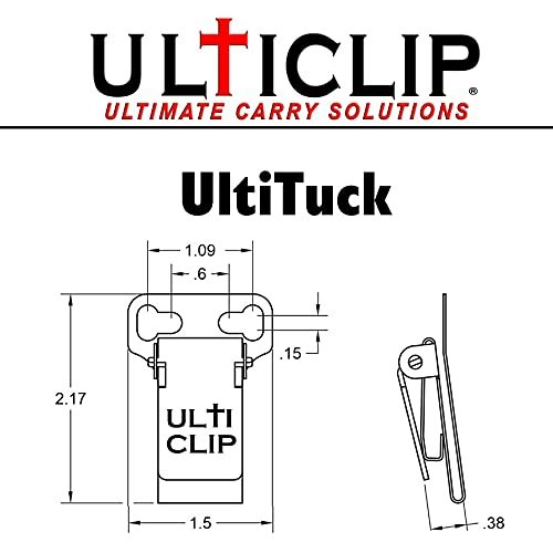 Ulticlip - UltiTuck Holster Clip, Tuckable, Adjustable, Beltless, IWB