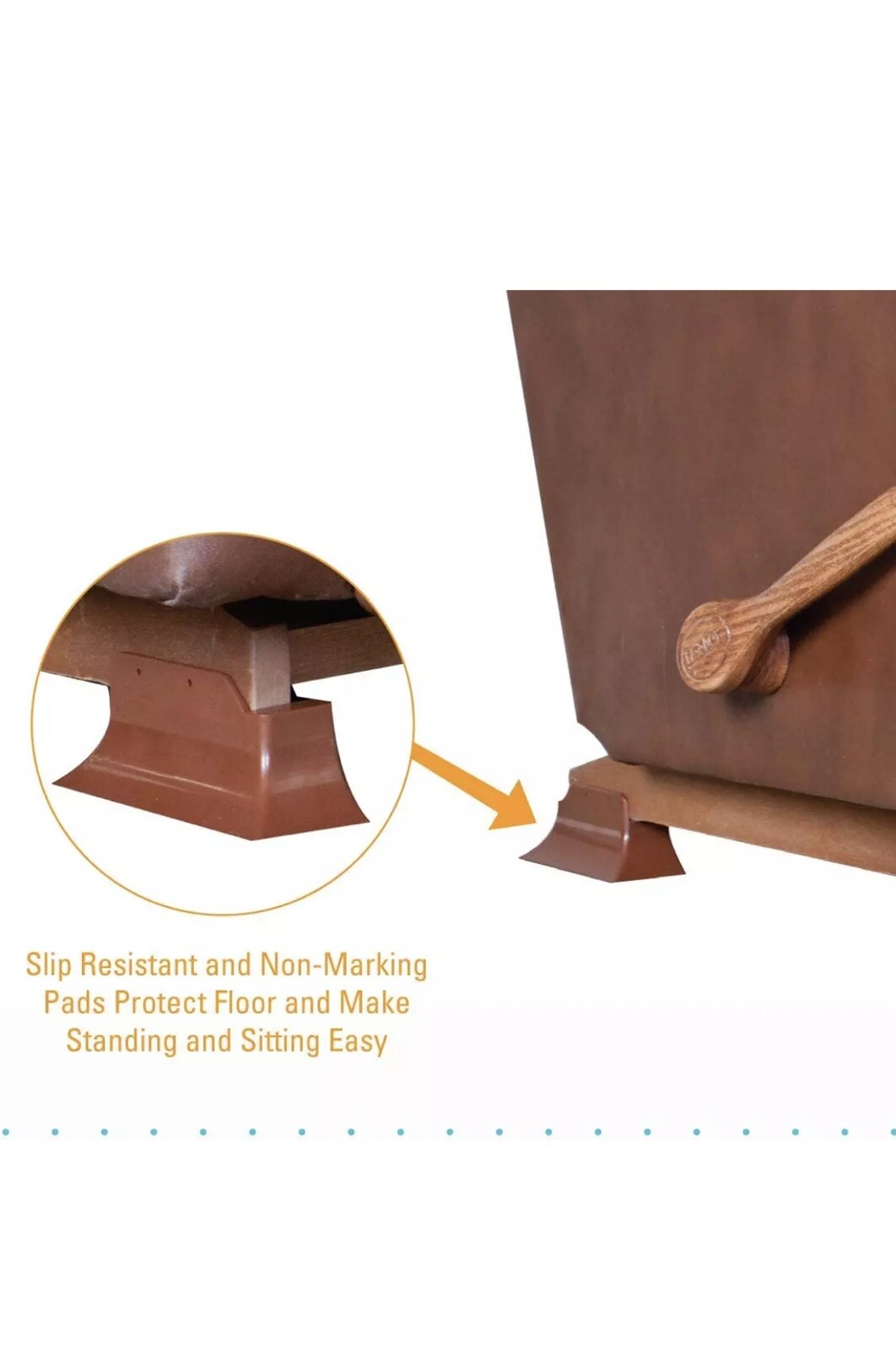 Stander Recliner Risers - Adapatable Slip Resistant Easy Chair Lift - Set of 4