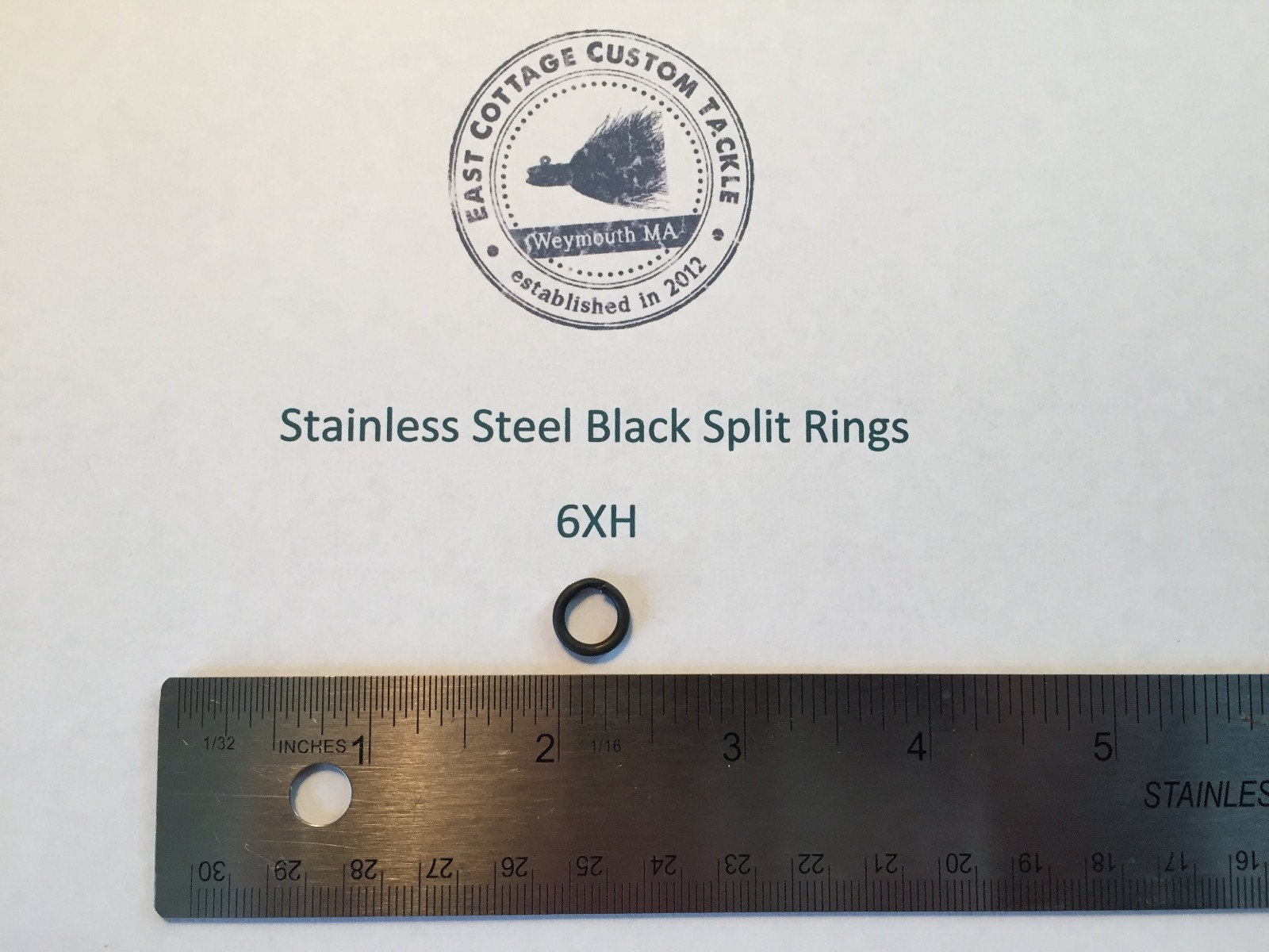 Black Stainless Steel Split Rings ROSCO Terminal Tackle 6XH, 5.5H, 4H, 3H