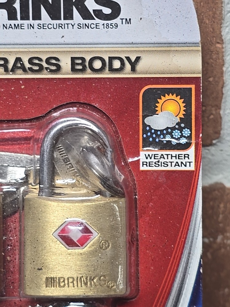 Brinks Solid Brass Locks (4) with Keys TSA Accepted Manufactured Sealed READ